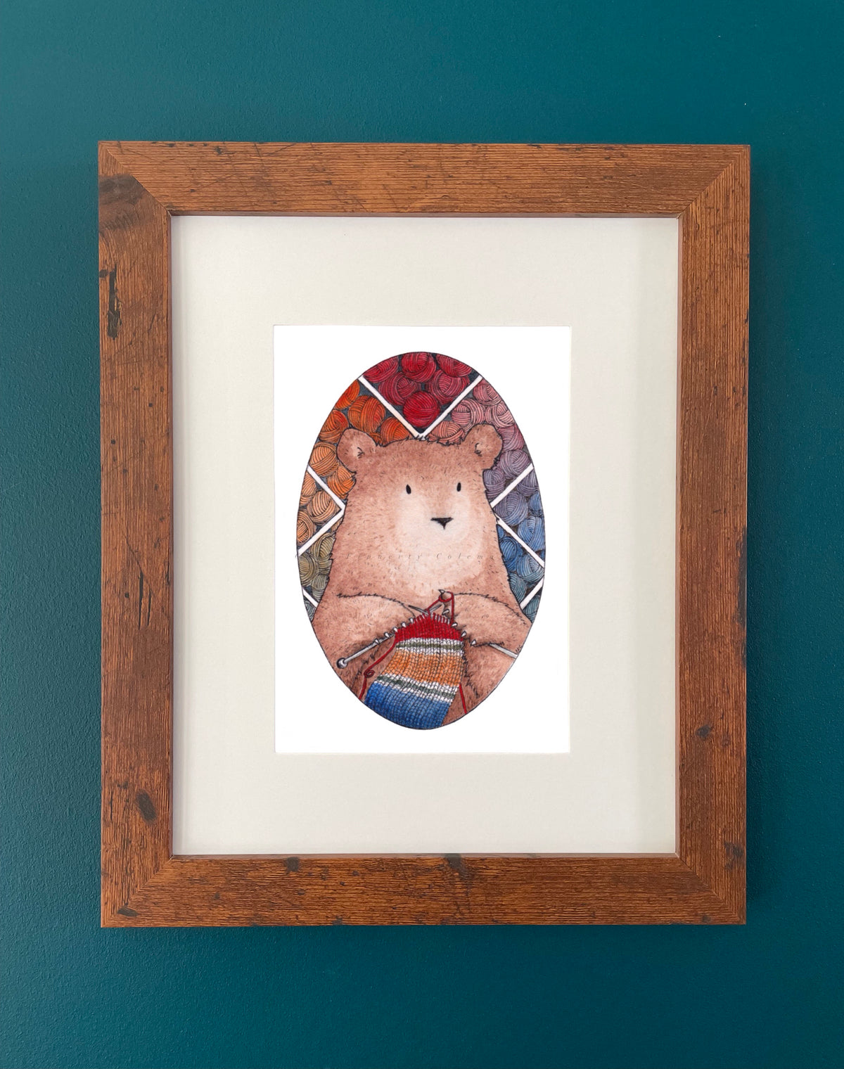 "Knitting Bear" Fine Art Print ©Cara Finnerty Coleman