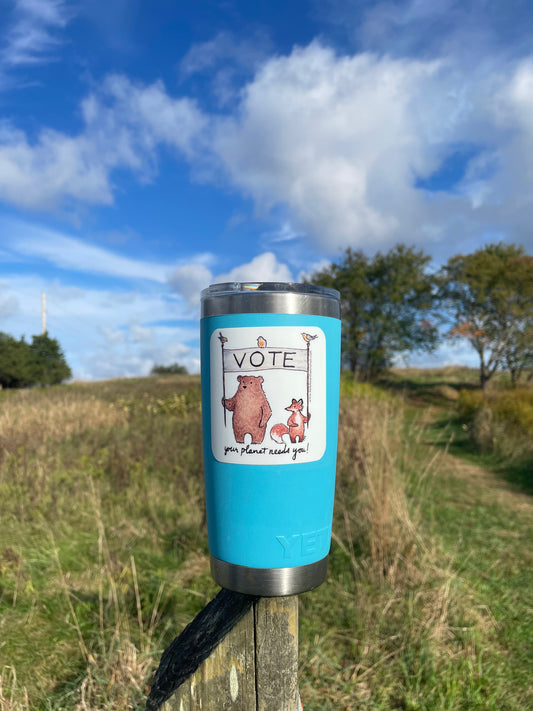 Vote Your Planet Vinyl Sticker ©Cara Finnerty Coleman