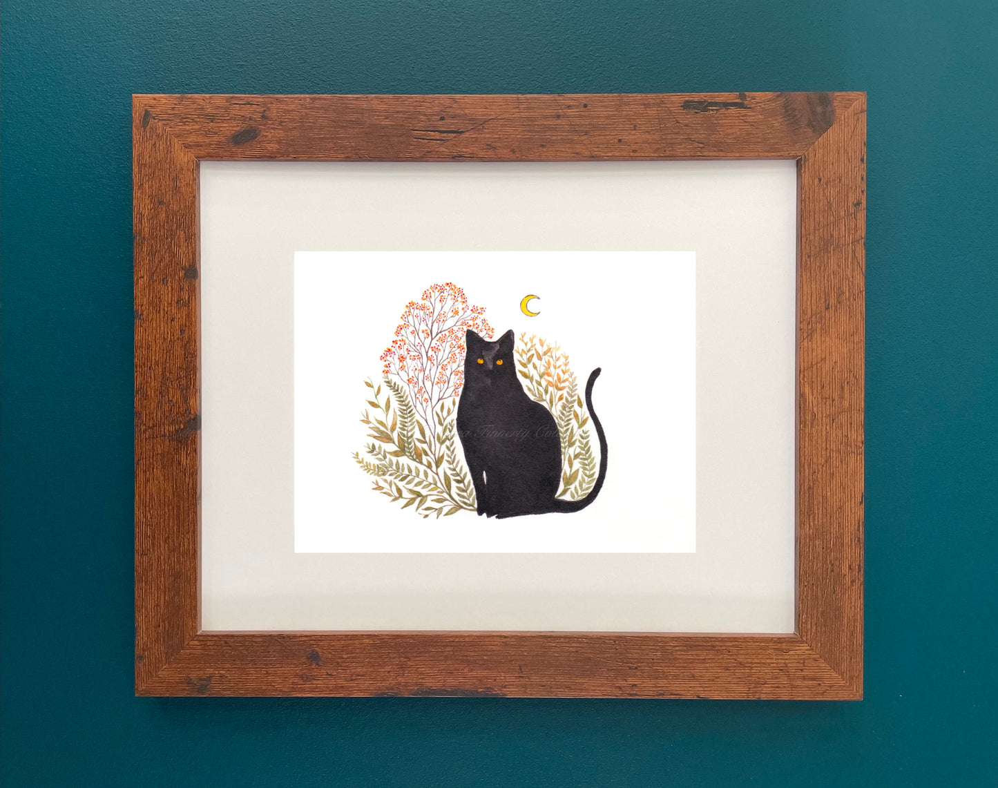 "Black Cat" Matted Fine Art Print ©Cara Finnerty Coleman