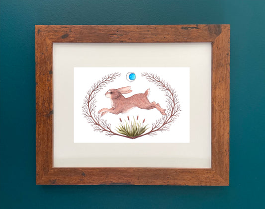 "Run Rabbit Run" Matted Fine Art Print ©Cara Finnerty Coleman