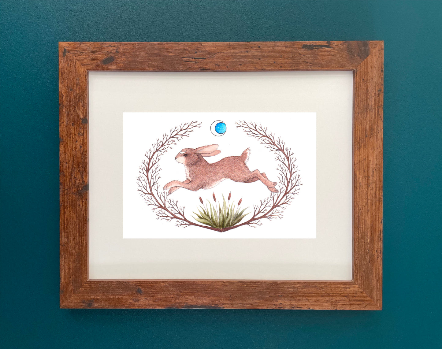"Run Rabbit Run" Matted Fine Art Print ©Cara Finnerty Coleman