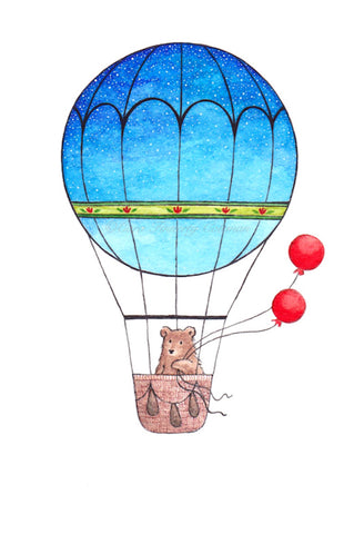 "Balloon Bear" Matted Fine Art Print ©Cara Finnerty Coleman