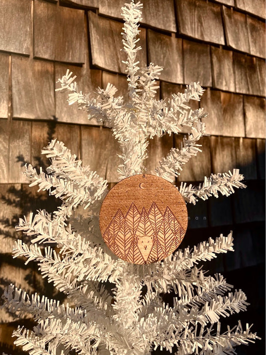 ONLINE SPECIAL! Two for $35 + free shipping Laser Cut Balsa Wood Holiday Ornaments ©Cara Finnerty Coleman
