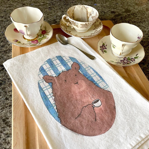 Little Bear "Coffee Talk" Tea Towel ©Cara Finnerty Coleman
