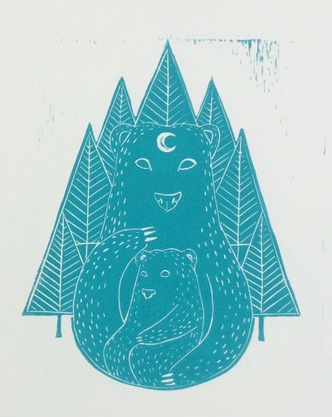 "All My Love Forever" Linoleum Block Print ©Cara Finnerty Coleman