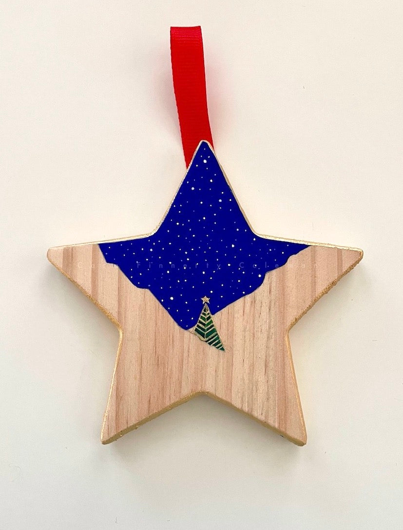 Hand-Painted Silent Night Holiday Ornament ©Cara Finnerty Coleman