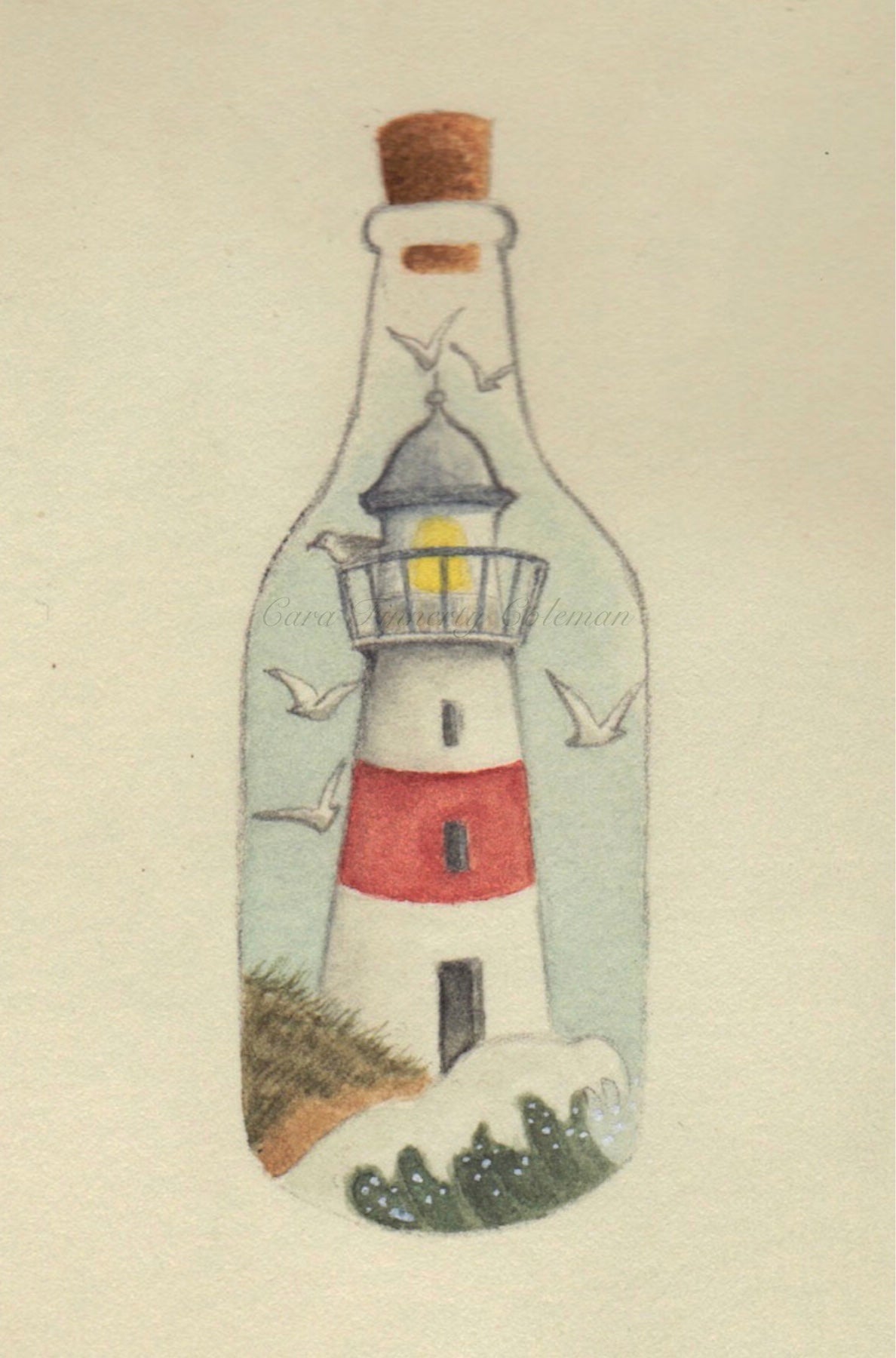 "The Lighthouse" Fine Art Print ©Cara Finnerty Coleman