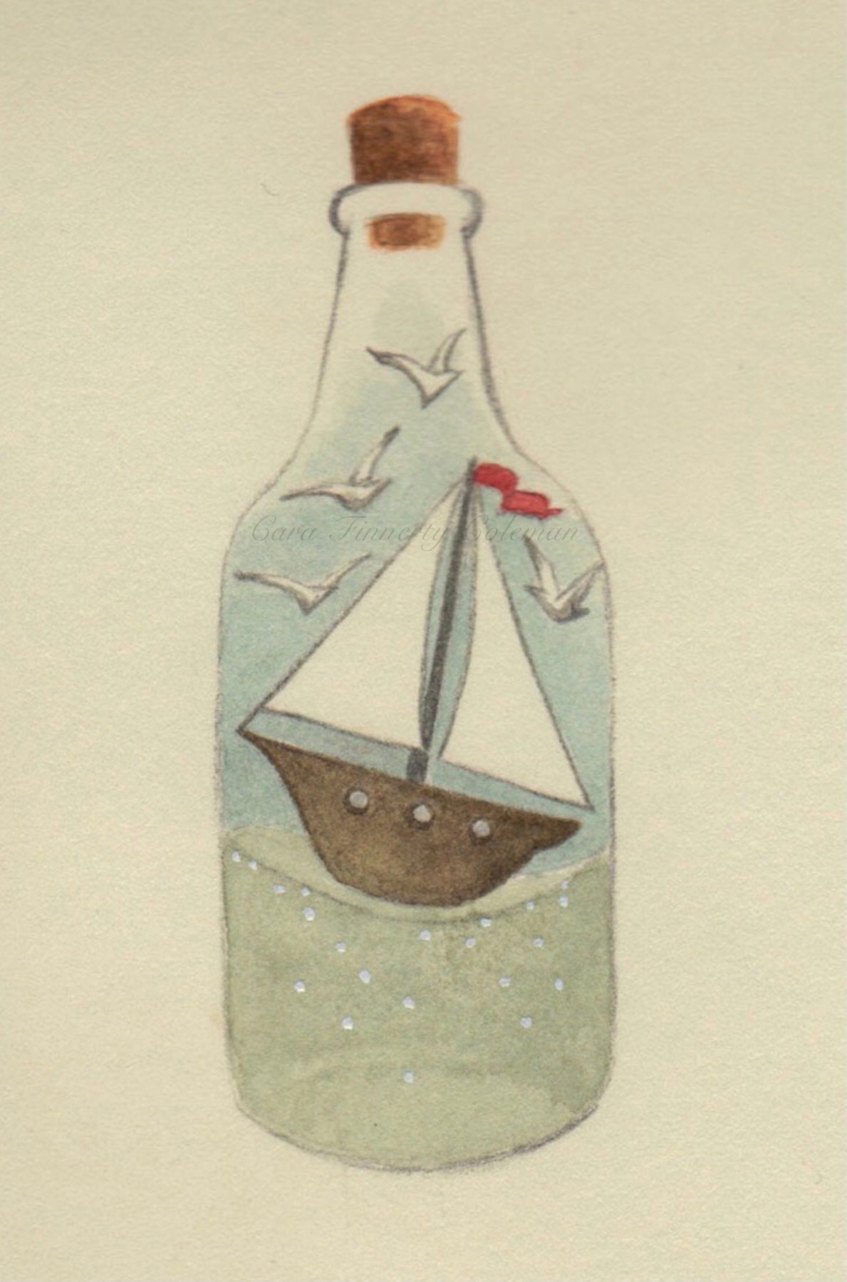 "The Sailboat" Fine Art Print ©Cara Finnerty Coleman